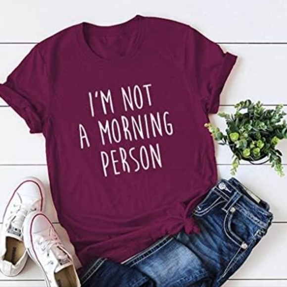 Im Not A Morning Person Short Sleeve Graphic Tee Size Xl Cotton T-shirt - Picture 9 of 10